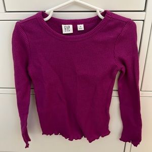 GAP kids NWOT waffle knit magenta long sleeve tee